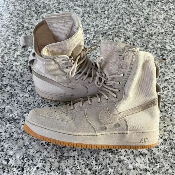 Nike SF Air Force 1 String Gray High Top Gum Sneakers Boots M12 - Picture 1 of 7
